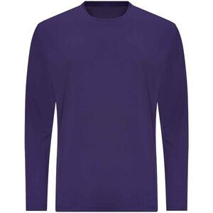 AWDis Cool Mens Moisture Wicking Long-Sleeved T-Shirt / Purple
